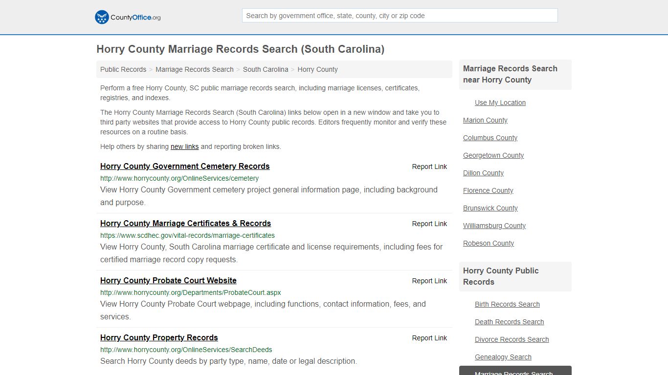 Marriage Records Search - Horry County, SC (Marriage ...
